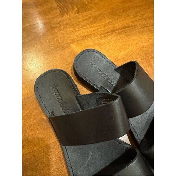 Woman’s new Brave Soles leather sandals black size 8 - Picture 2 of 5